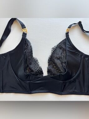 Victoria's Secret Very Sexy Black Longline Lace 3/4 cup Unlined Bra 32DDD